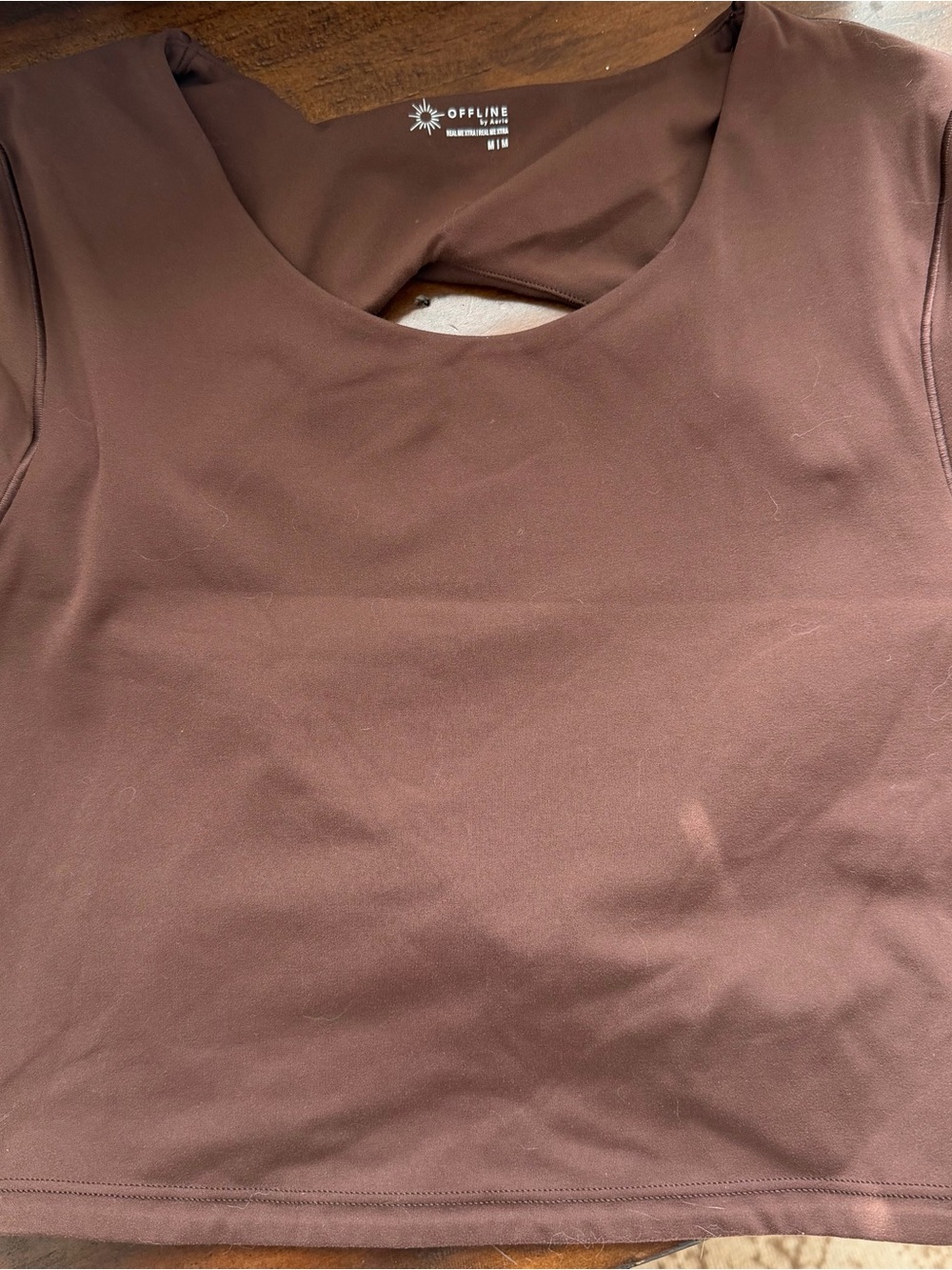 OFFLINE Women's Brown Scoop Crop Top open back